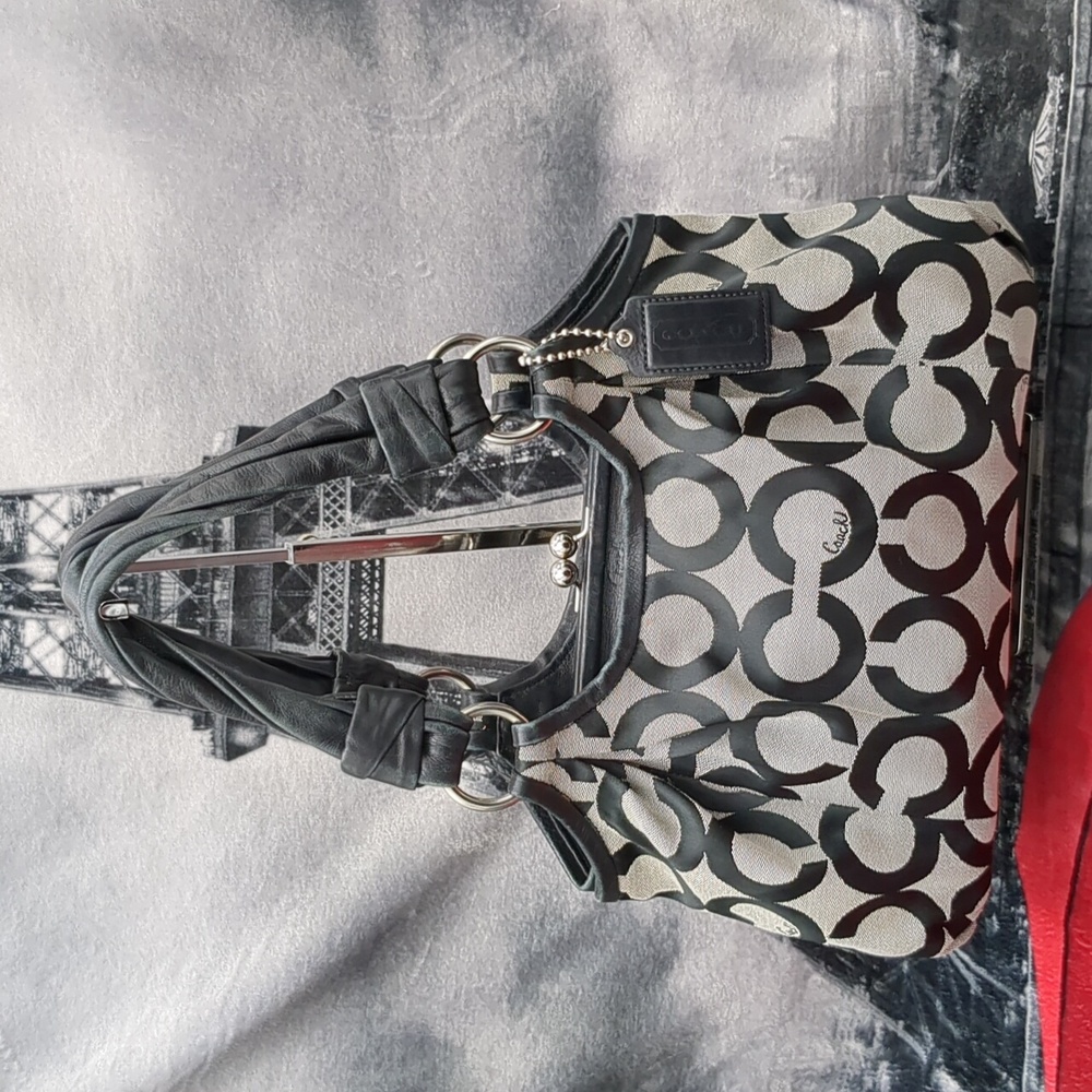 Coach Parker carryall kiss lock bag